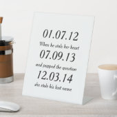 Romantic Moments Personalized Dates Custom Wedding Reclamebord Met Voetstuk (Insitu)