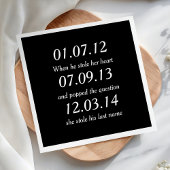 Romantic Moments Personalized Dates Custom Wedding Servetten