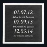 Romantic Moments Personalized Dates Custom Wedding Servetten<br><div class="desc">Romantic Moments Personalized Dates Custom Wedding</div>