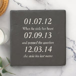 Romantic Moments Personalized Dates Custom Wedding Stenen Onderzetter<br><div class="desc">Romantic Moments Personalized Dates Custom Wedding</div>