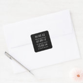 Romantic Moments Personalized Dates Custom Wedding Vierkante Sticker (Envelop)