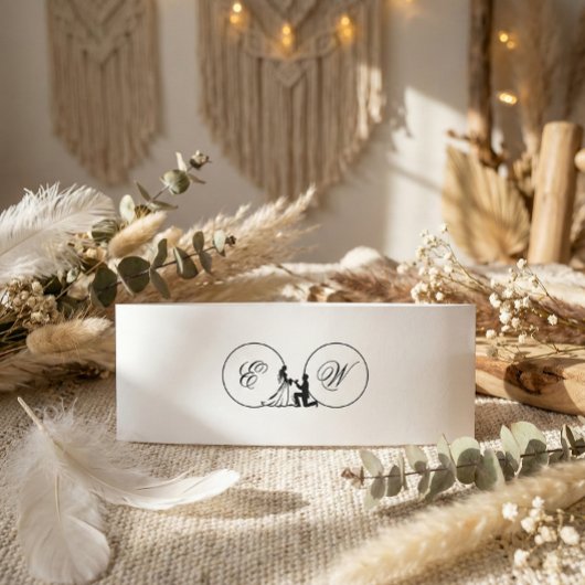 Romantic Monochrome Silhouette Uitnodigingen Wikkel