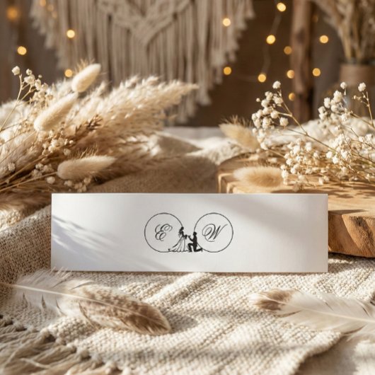 Romantic Monochrome Silhouette Uitnodigingen Wikkel