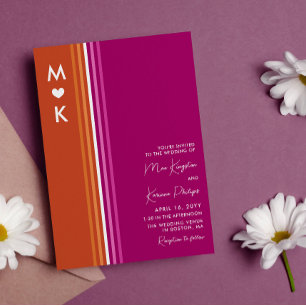 Romantic Monogram Lesbische vlag Strijd bruiloft Kaart