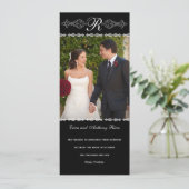 Romantic Monogrammed Wedding Announding Kaart (Staand voorkant)