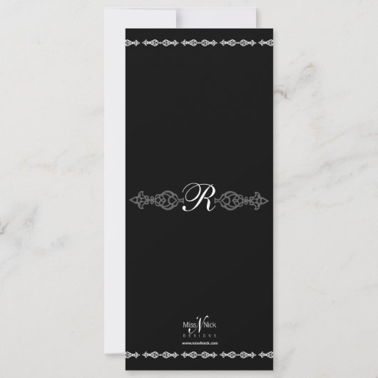 Romantic Monogrammed Wedding Announding Kaart (Achterkant)