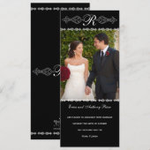 Romantic Monogrammed Wedding Announding Kaart (Voorkant / Achterkant)