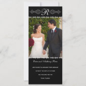 Romantic Monogrammed Wedding Announding Kaart (Voorkant)