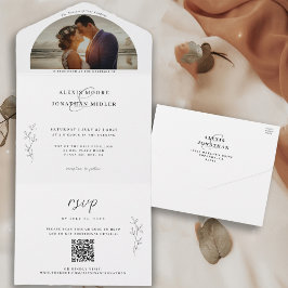 Romantic Mood QR Codes Wedding Photo All In One I Uitnodiging