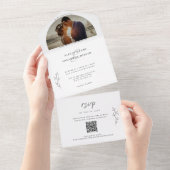 Romantic Mood QR Codes Wedding Photo All In One I Uitnodiging (Afscheurbaar)