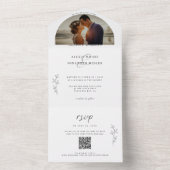 Romantic Mood QR Codes Wedding Photo All In One I Uitnodiging (Binnen)