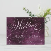 Romantic Moody plum calligraphy vintage bruiloft Kaart (Staand voorkant)
