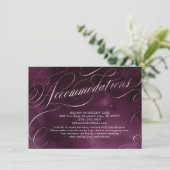 Romantic Moody plum kalligrafie Informatiekaartje (Staand voorkant)