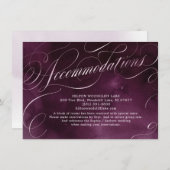 Romantic Moody plum kalligrafie Informatiekaartje (Voorkant / Achterkant)