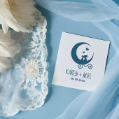 Romantic Moon Funny Kittens Couple Rubberstempel