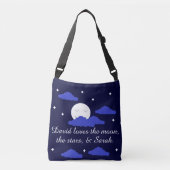 Romantic Moon with Stars: Crossbody Tas (Voorkant)