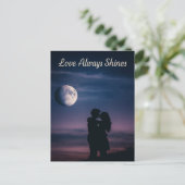 Romantic Moonlight Love Always Shines Night Sky Feestdagenkaart (Staand voorkant)