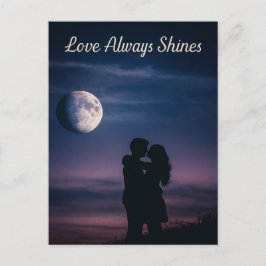 Romantic Moonlight Love Always Shines Night Sky Feestdagenkaart