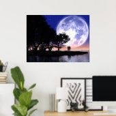Romantic Moonlight Poster (Thuiskantoor)