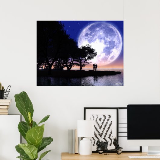Romantic Moonlight Poster (Thuiskantoor)