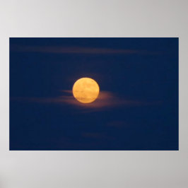 Romantic Moonlight Waterverf Originele Kunst Poster