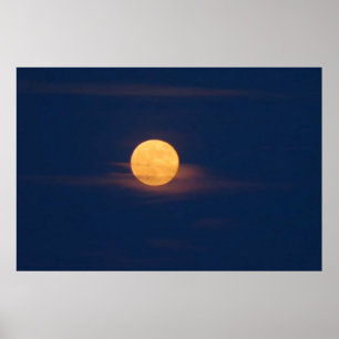Romantic Moonlight Waterverf Originele Kunst Poster