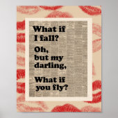 Romantic Motivational Quote Newspaper Wall Art  Poster (Voorkant)