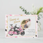 Romantic Motorcycle Save the Date (Staand voorkant)