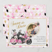 Romantic Motorcycle Save the Date (Voorkant / Achterkant)