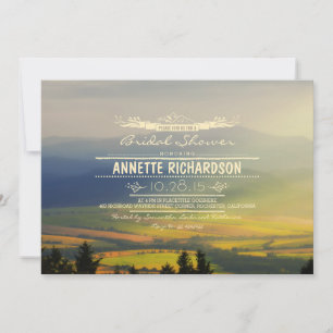 Romantic Mountains Bridal Shower Invitations Kaart