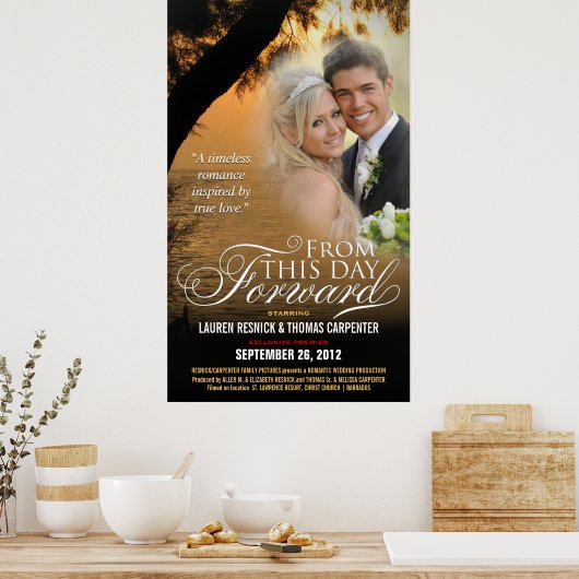 Romantic Movie Poster Wedding Photo Template (Keuken)