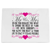 Romantic Mr. en Mrs. word art Wedding Groot Cadeauzakje (Voorkant)