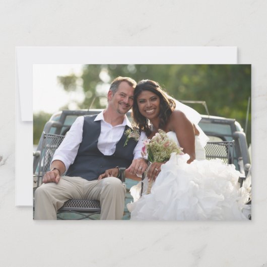 Romantic Music Custom Photo Weddenschap Hartelijk Bedankkaart (Achterkant)