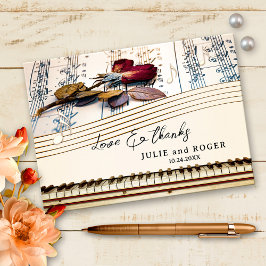 Romantic Music Custom Photo Weddenschap Hartelijk Bedankkaart