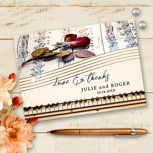 Romantic Music Custom Photo Weddenschap Hartelijk Bedankkaart