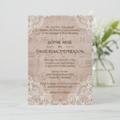 Romantic Music Sheet and Lace Wedding Kaart (Staand voorkant)
