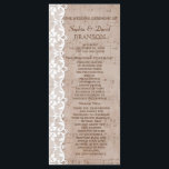 Romantic Music Sheet & Lace Wedding Program Programmakaart<br><div class="desc">Speciaal ontwerp met een oude achtergrond voor muziekbladen met een romantische kant en prachtige lettertypen. Dit zal een geweldige keuze zijn voor een , romantische bruiloft. Gebruik het gereedschap Aanpassen om uw gegevens toe te voegen. Bekijk alstublieft andere objecten die overeenkomen met dit ontwerp in mijn Collectie Muziekblad & Lace...</div>