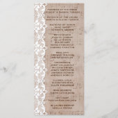 Romantic Music Sheet & Lace Wedding Program Programmakaart (Achterkant)