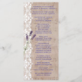 Romantic Music Sheet Lavender Program Custom Programmakaart (Achterkant)