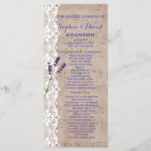 Romantic Music Sheet Lavender Program Custom Programmakaart (Voorkant)