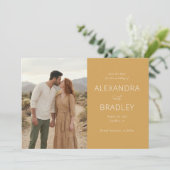 Romantic Mustard Rustic Photo Save The Date (Staand voorkant)