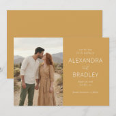 Romantic Mustard Rustic Photo Save The Date (Voorkant / Achterkant)