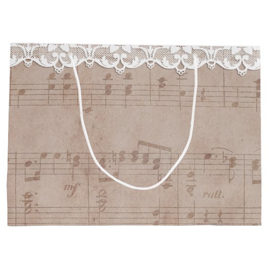 Romantic muziekblad & Lace Wedding Groot Cadeauzakje (Achterkant)