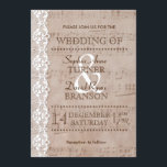 Romantic  muziekblad & Lace Wedding Invite Kaart<br><div class="desc">Speciaal ontwerp met een oude achtergrond voor muziekbladen met een romantische kant en prachtige lettertypen. Dit zal een geweldige keuze zijn voor een , romantische bruiloft. Gebruik het gereedschap Aanpassen om uw gegevens toe te voegen. Bekijk alstublieft andere objecten die overeenkomen met dit ontwerp in mijn Collectie Muziekblad & Lace...</div>