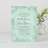 Romantic Mystical Green Fern Wedding Invitation Kaart (Staand voorkant)
