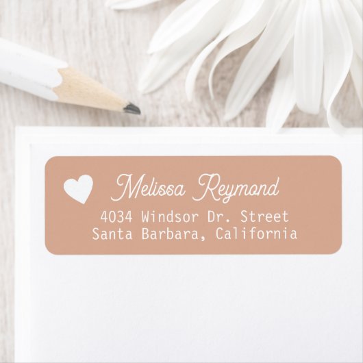Romantic Name Dusty Roos Address Label with Heart (Insitu)
