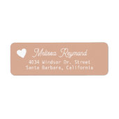 Romantic Name Dusty Roos Address Label with Heart (Voorkant)