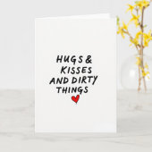 Romantic Naughty Hugs Kisses Card Kaart (Gele Bloem)