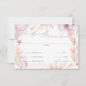 Romantic Nautical Wedding Meal Choice RSVP-kaart RSVP Kaartje (Voorkant)