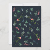 Romantic Navy Blue Blush Pink Floral Kaart (Achterkant)